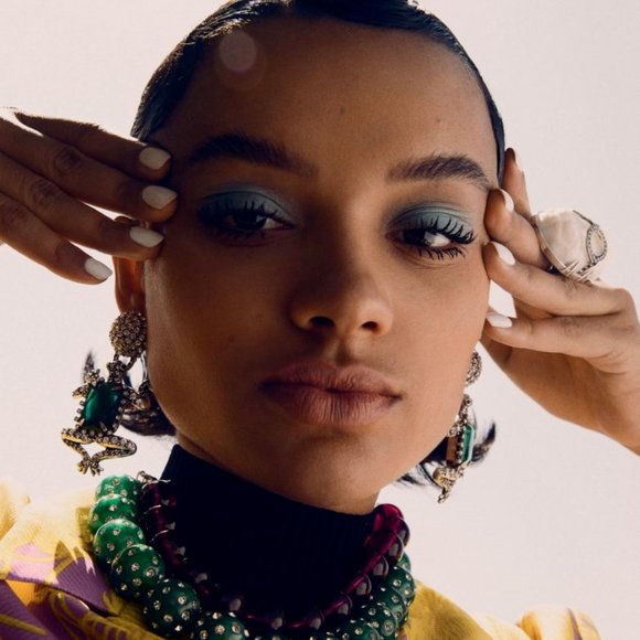 COPY - Iris Apfel x H&M HM Rhinestone Embellished Green Stone Frog Clip On Earr… - Picture 2 of 6